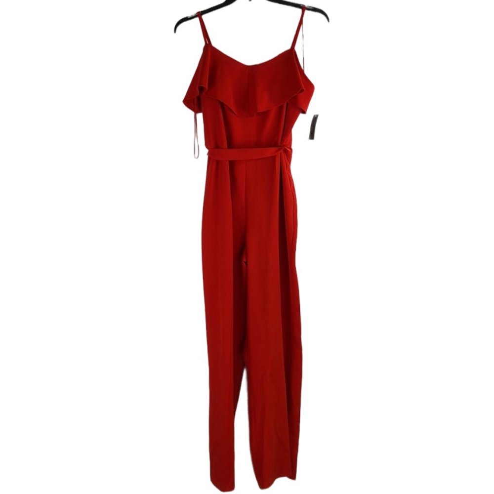Thalia Sodi Red Wide Leg Jumpsuit Size:10